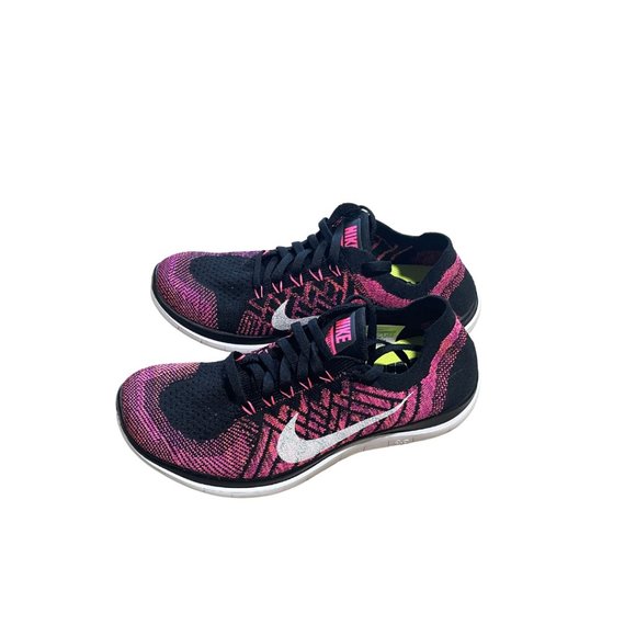 Nike Free 4.0 Flyknit Black and Pink - Size 6.5 - Picture 2 of 5
